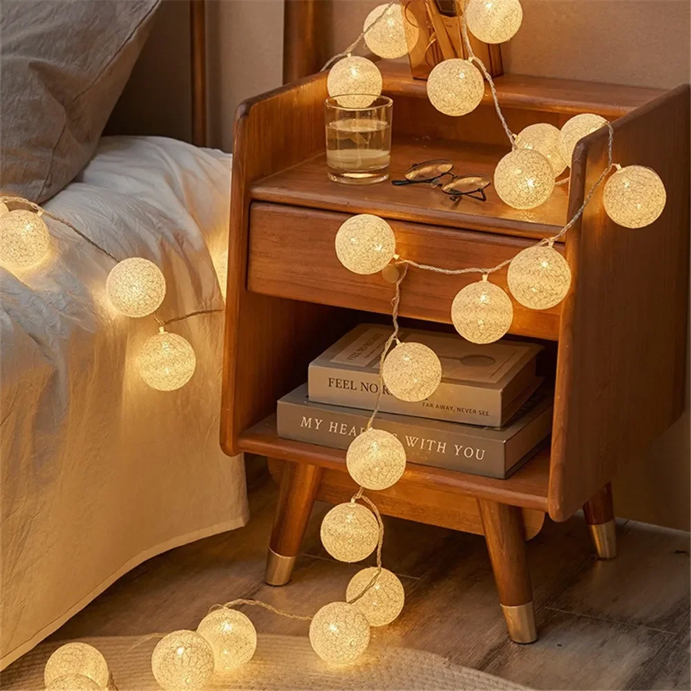 Baby Nursery Lamp - Halloweenowe bawełniane girlandy kulki lampki sznurkowe