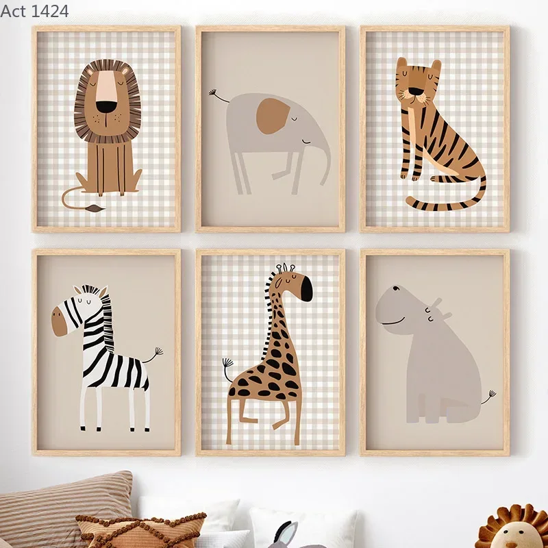 Baby Nursery Jungle - Lew, Tygrys, Słoń, Żyrafa, Zwierzęta z