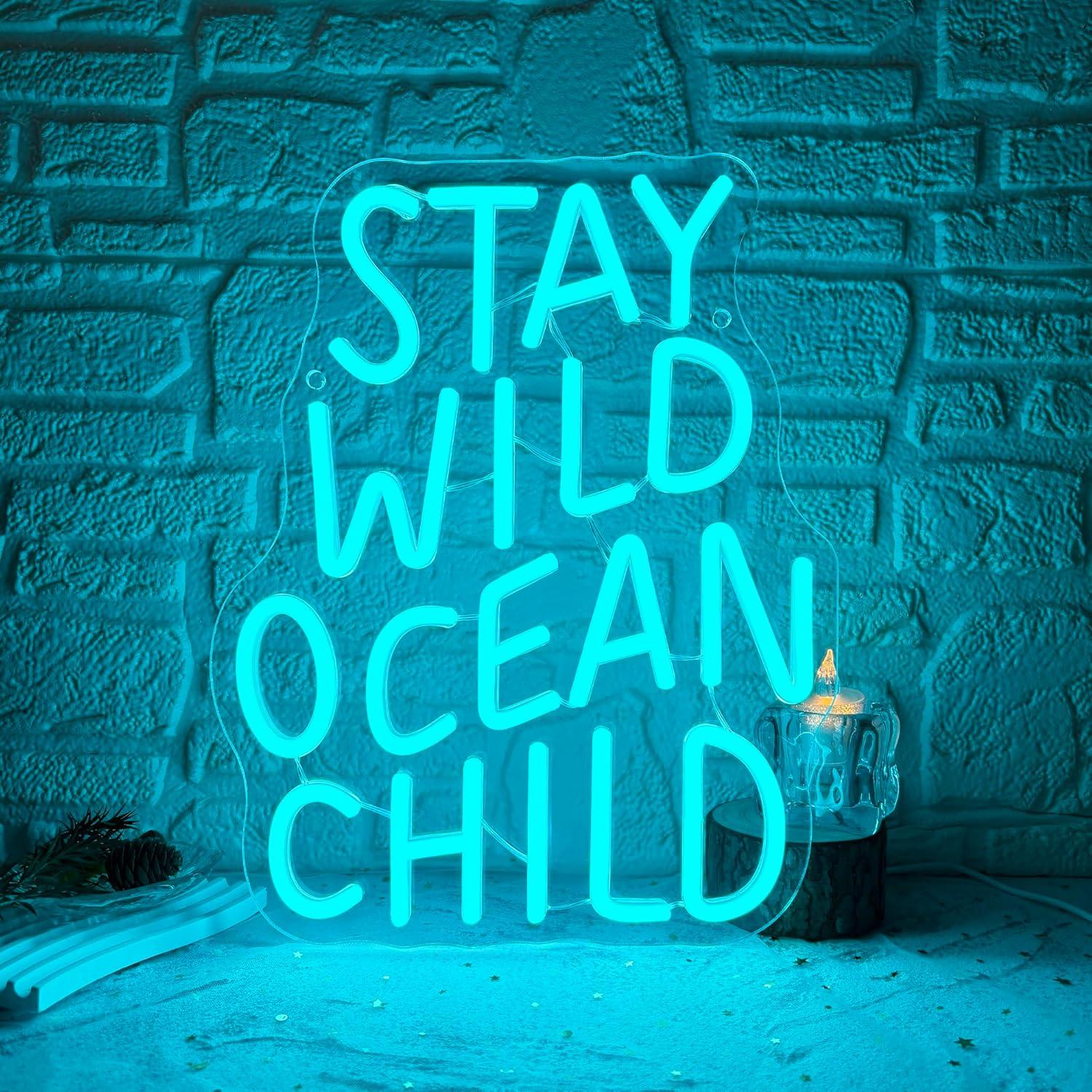 Baby Nursery Ocean Theme - Neonowy Znak LED Stay Wild Ocean