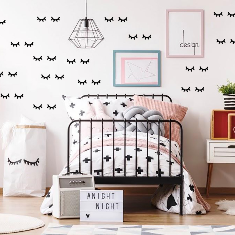 Baby Nursery Decor Girl - Dekoracja pokoju dziecięcego naklejki na rzęsy