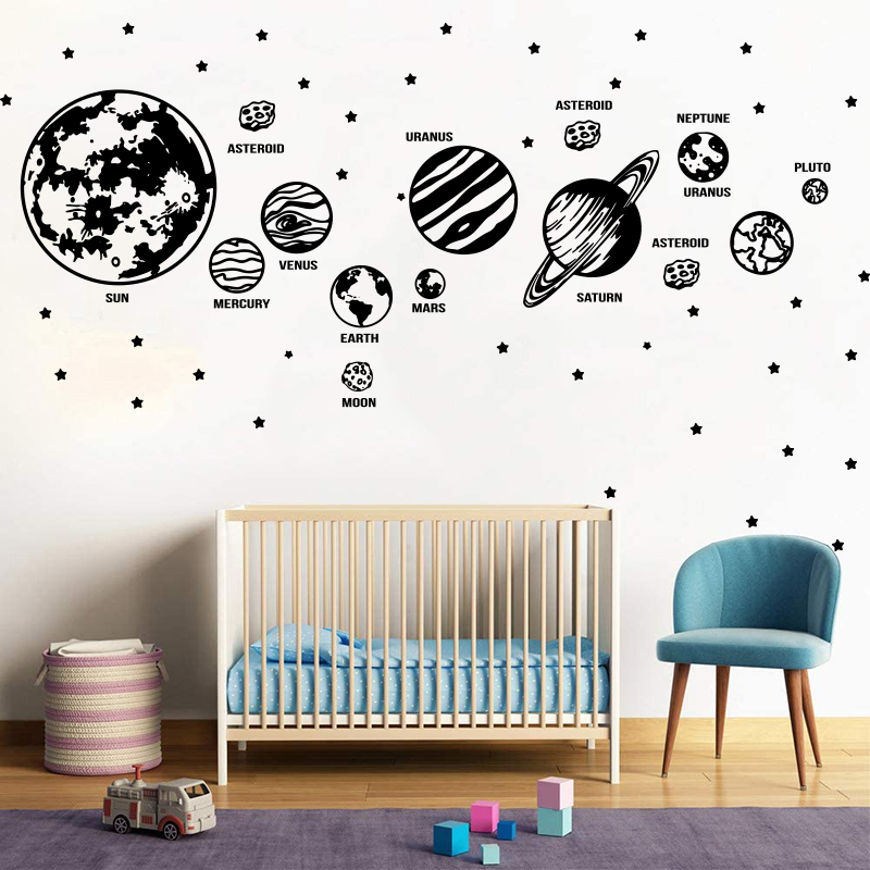 Baby Nursery Set Furniture - Duże planety Układ Słoneczny kosmiczna gwiazda