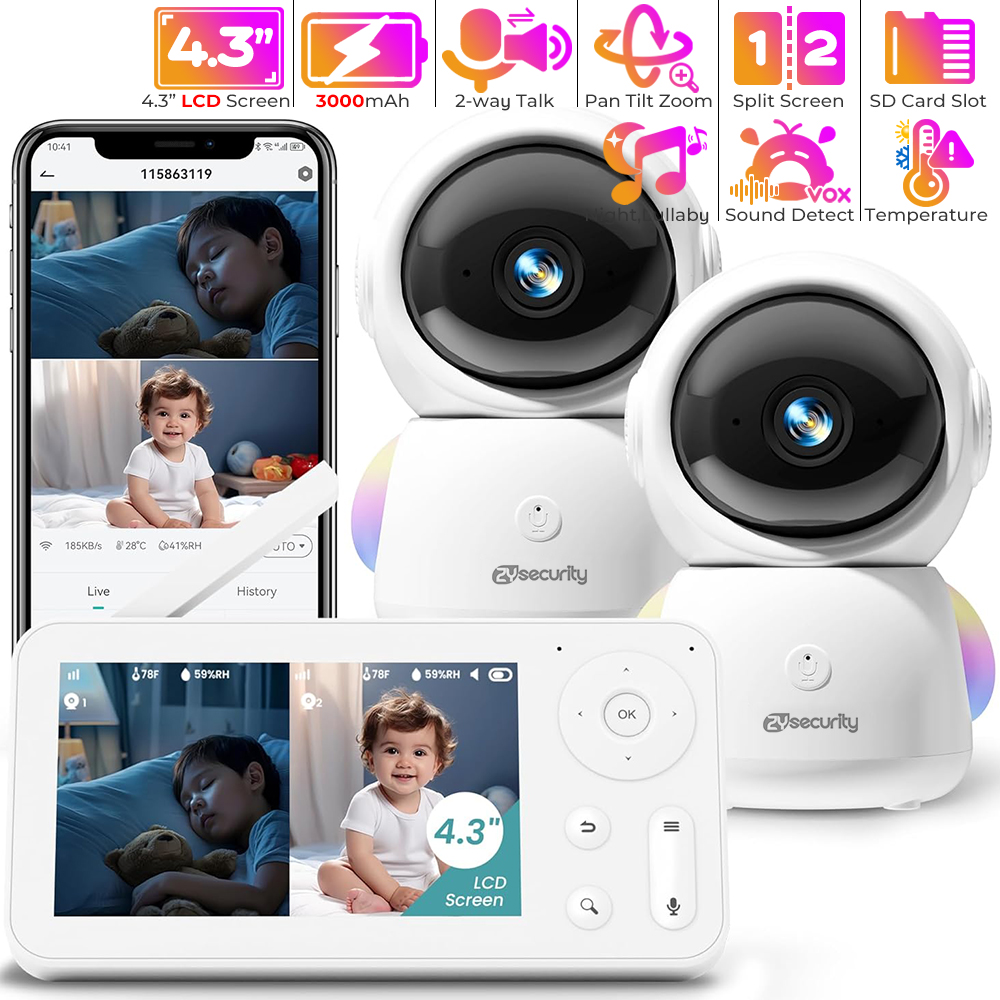 Baby Nursery Camera - Niania 2K z 2 kamerami i