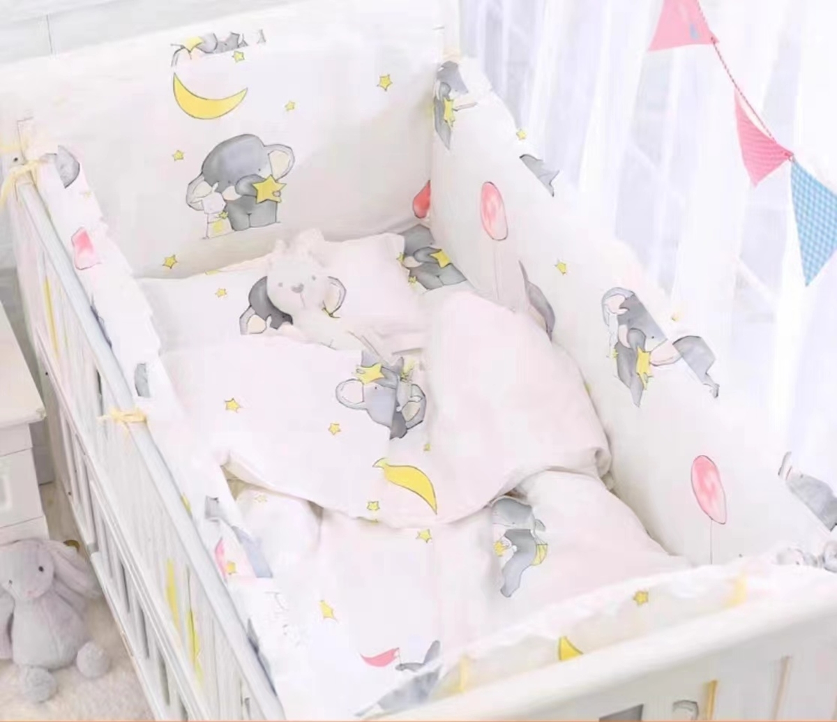 Baby Nursery Sale - 6-częściowy bawełniany zestaw do łóżeczka w