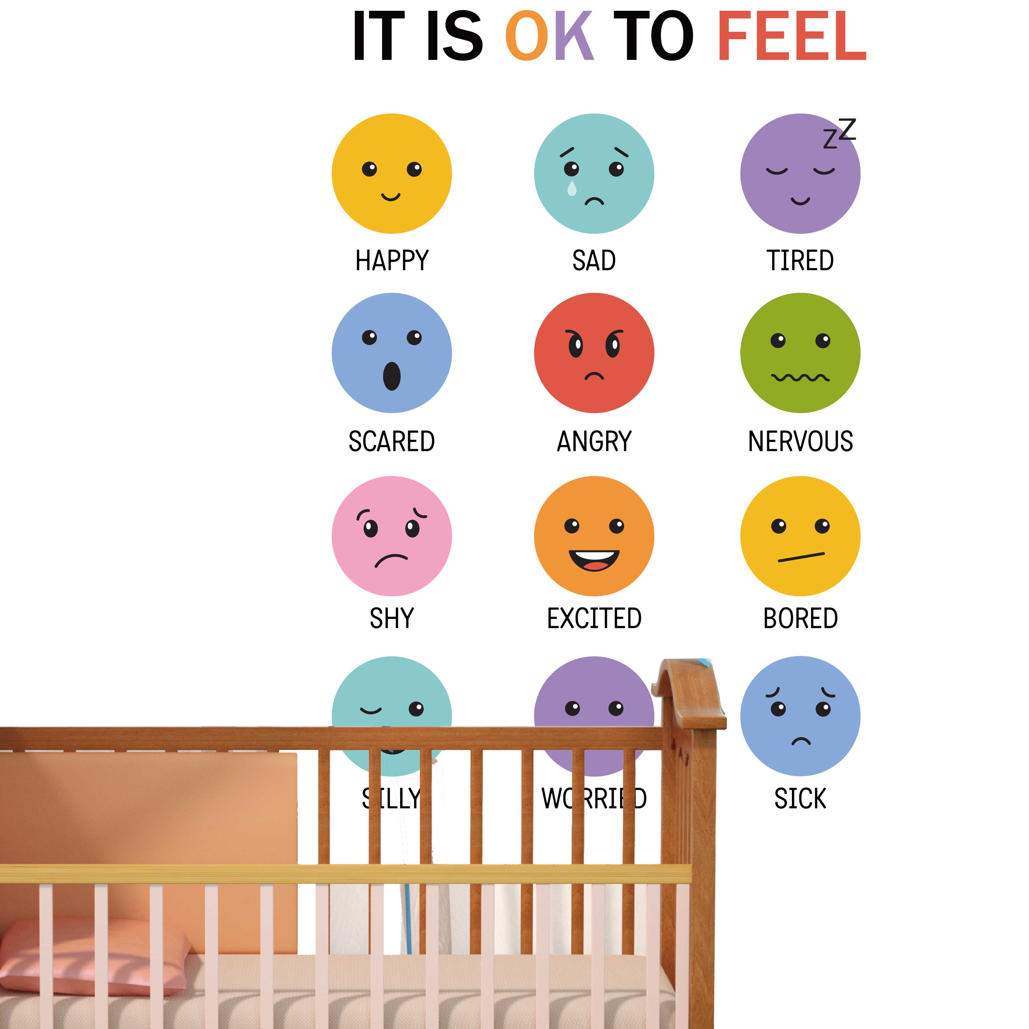 Kolorowe naklejki ścienne 3D z – Baby Nursery Set Furniture recenzja i cena