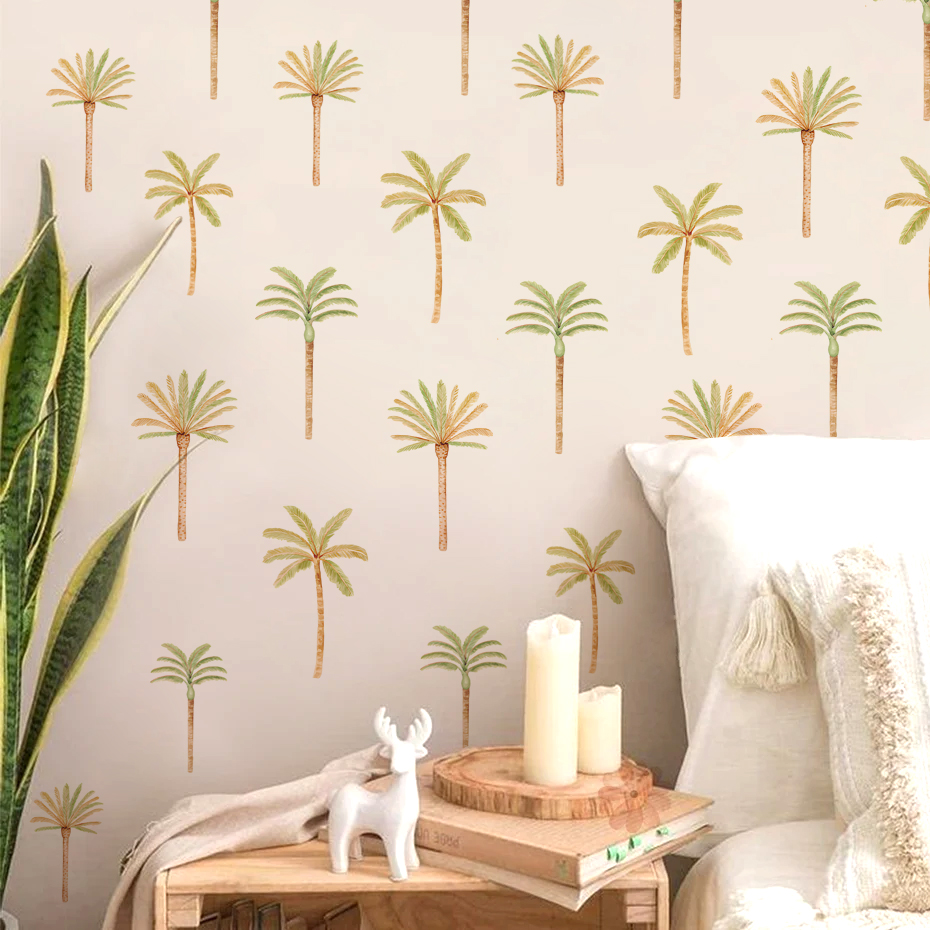 Boho Naklejka ścienna z palmy  – Baby Nursery Set Furniture recenzja i cena