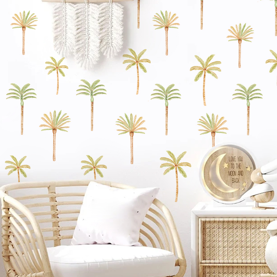 Boho Naklejka ścienna z palmy  – Baby Nursery Set Furniture recenzja i cena