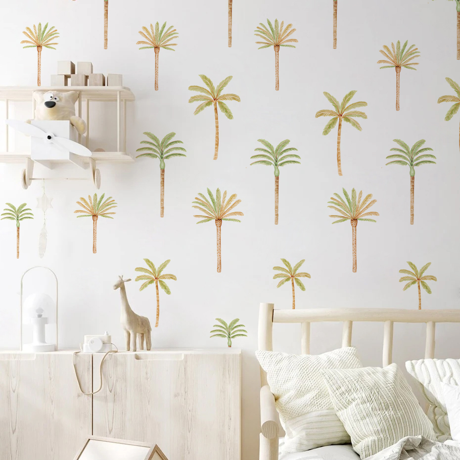 Boho Naklejka ścienna z palmy  – Baby Nursery Set Furniture recenzja i cena