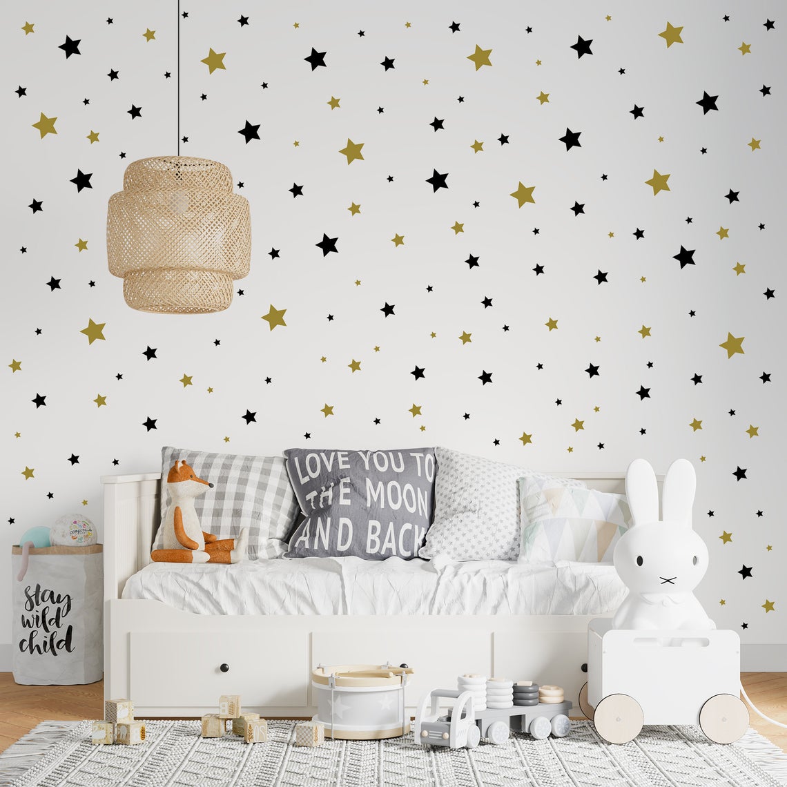 Cartoon 65Pcs Star Wall Sticke – Baby Nursery Set Furniture recenzja i cena