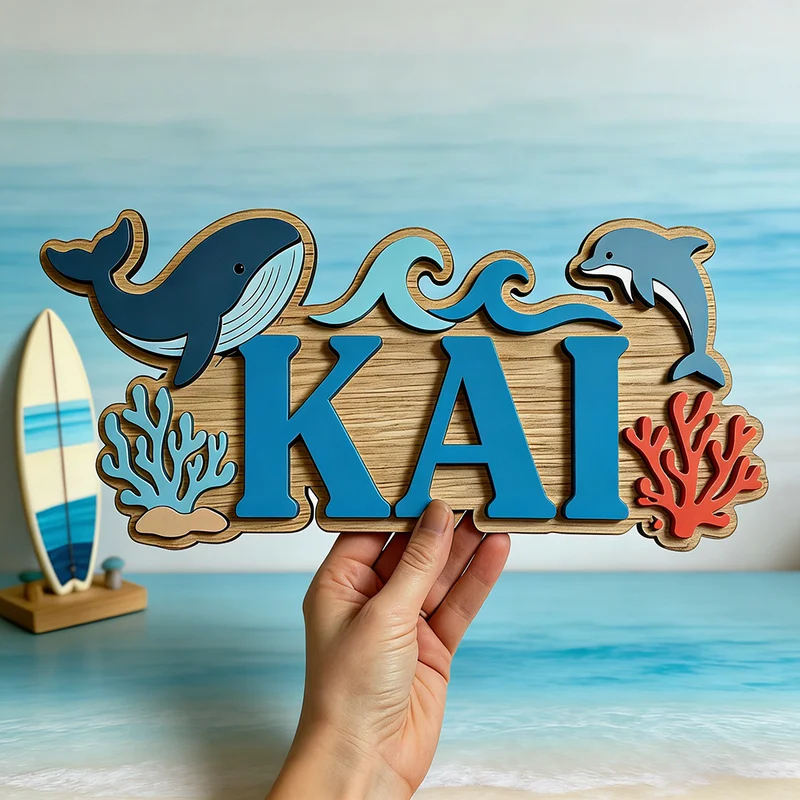 Drewniany znak z imieniem na z – Baby Nursery Ocean Theme recenzja i cena