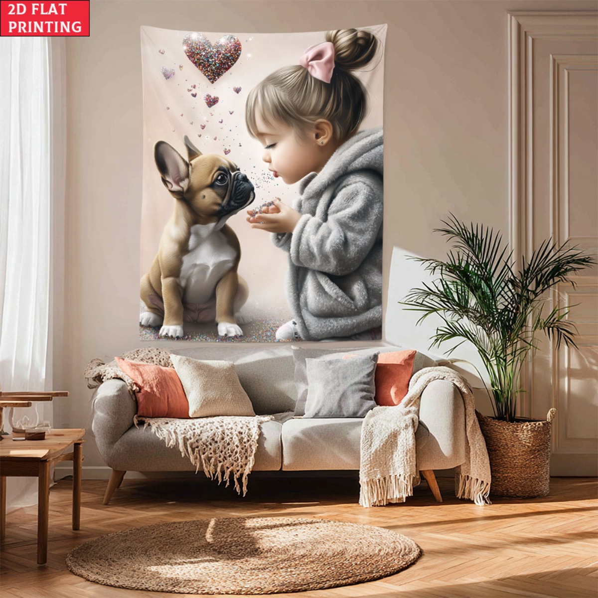 Dziewczyna z szczeniakiem buld – Baby Nursery Decor Girl recenzja i cena