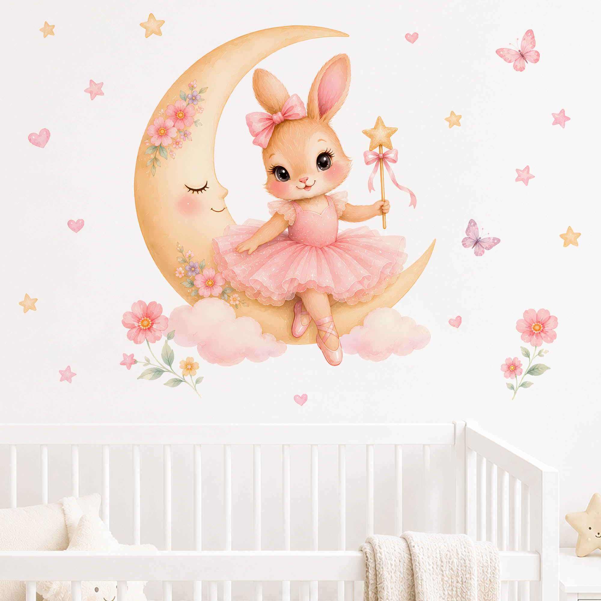 Naklejki ścienne akwarelowe: B – Baby Nursery Decor Girl recenzja i cena