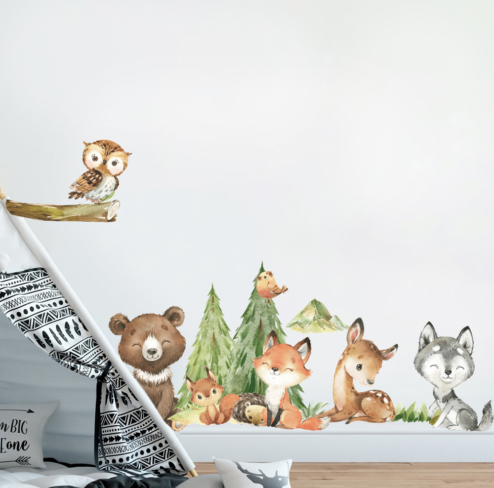 Kreskówka Akwarela Las Zwierzę – Baby Nursery Set Furniture recenzja i cena