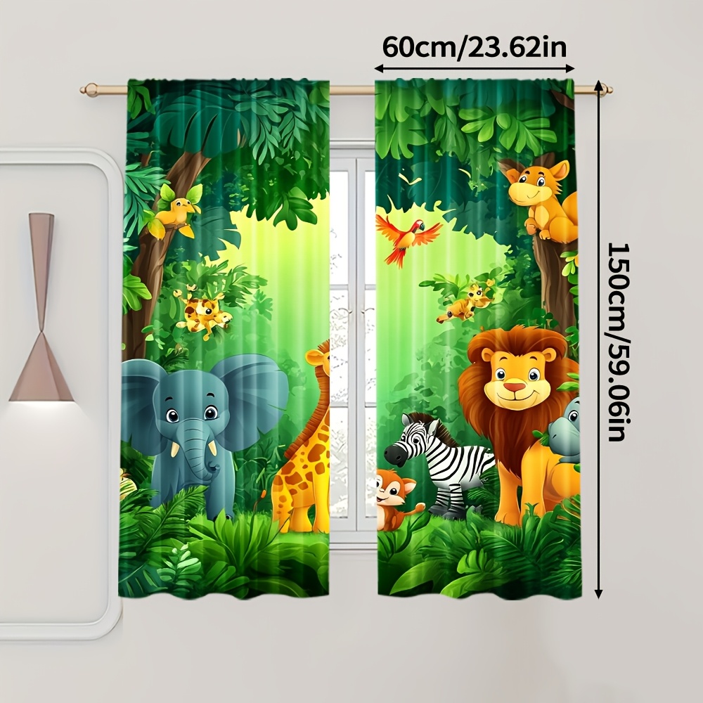 2 szt. Zasłony z motywem kresk – Baby Nursery Jungle recenzja i cena