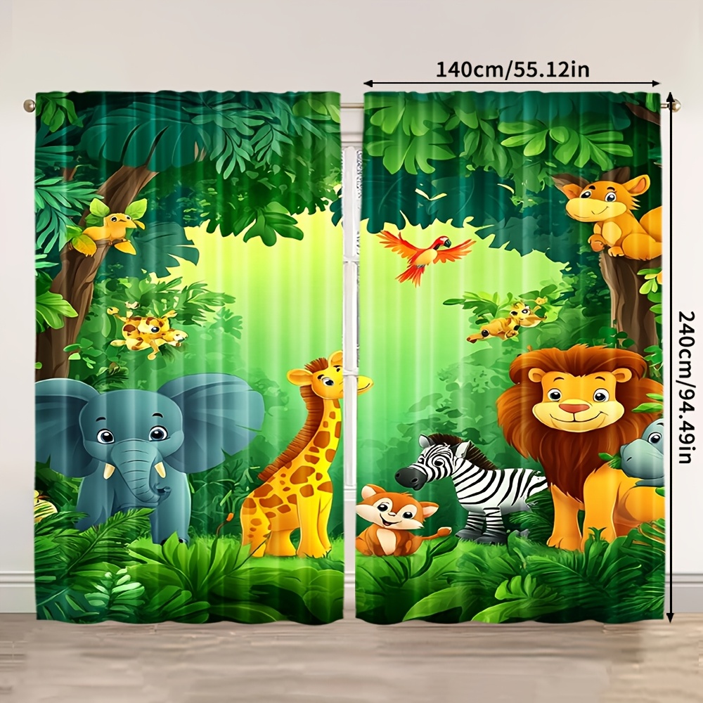 2 szt. Zasłony z motywem kresk – Baby Nursery Jungle recenzja i cena