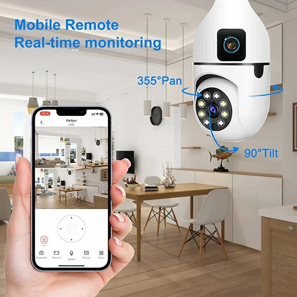 Kamera IP WiFi w żarówce E27,  – Baby Nursery Camera recenzja i cena