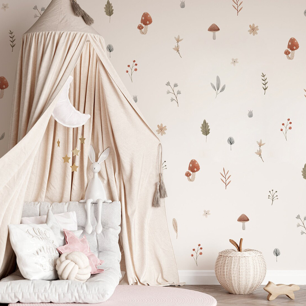 Boho Cartoon Mushroom Branch L – Baby Nursery Set Furniture recenzja i cena