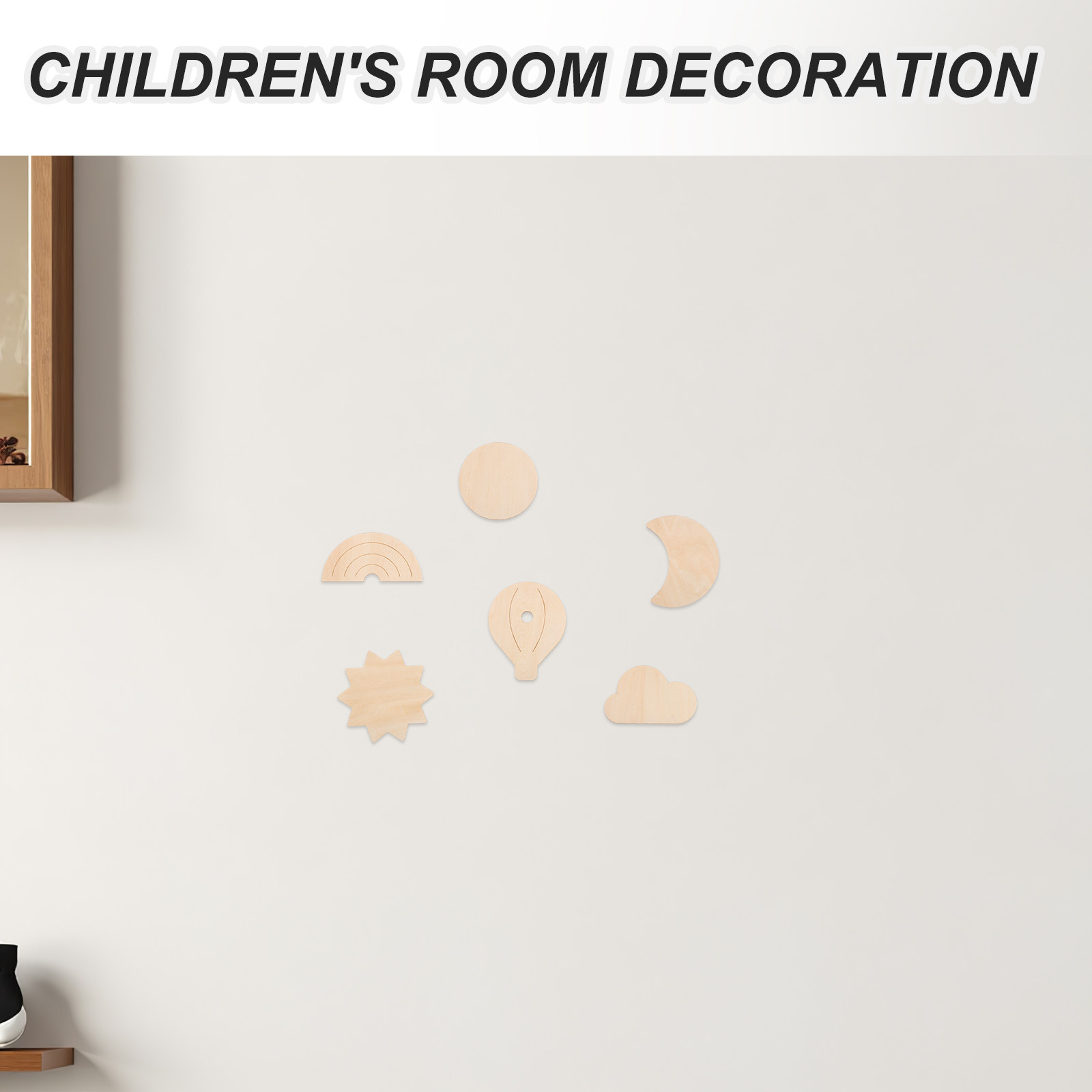 6 szt. drewnianych naklejek śc – Baby Nursery Hot Air Balloon Theme recenzja i cena