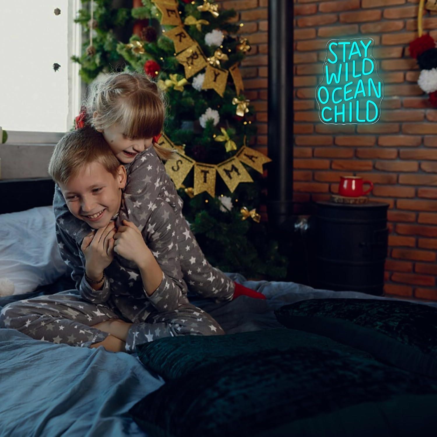 Neonowy Znak LED Stay Wild Oce – Baby Nursery Ocean Theme recenzja i cena