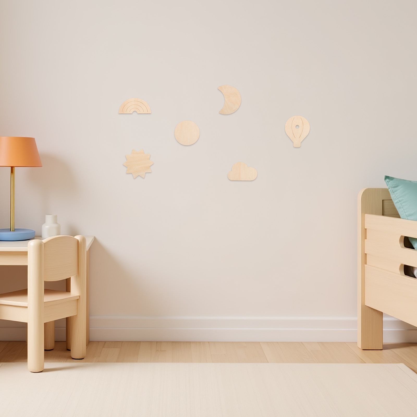6 szt. Drewniane naklejki ście – Baby Nursery Hot Air Balloon Theme recenzja i cena