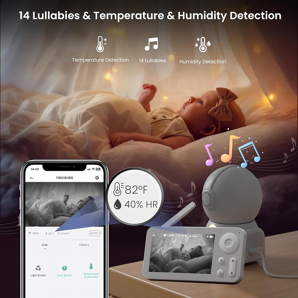 Niania 2K z 2 kamerami i audio – Baby Nursery Camera recenzja i cena