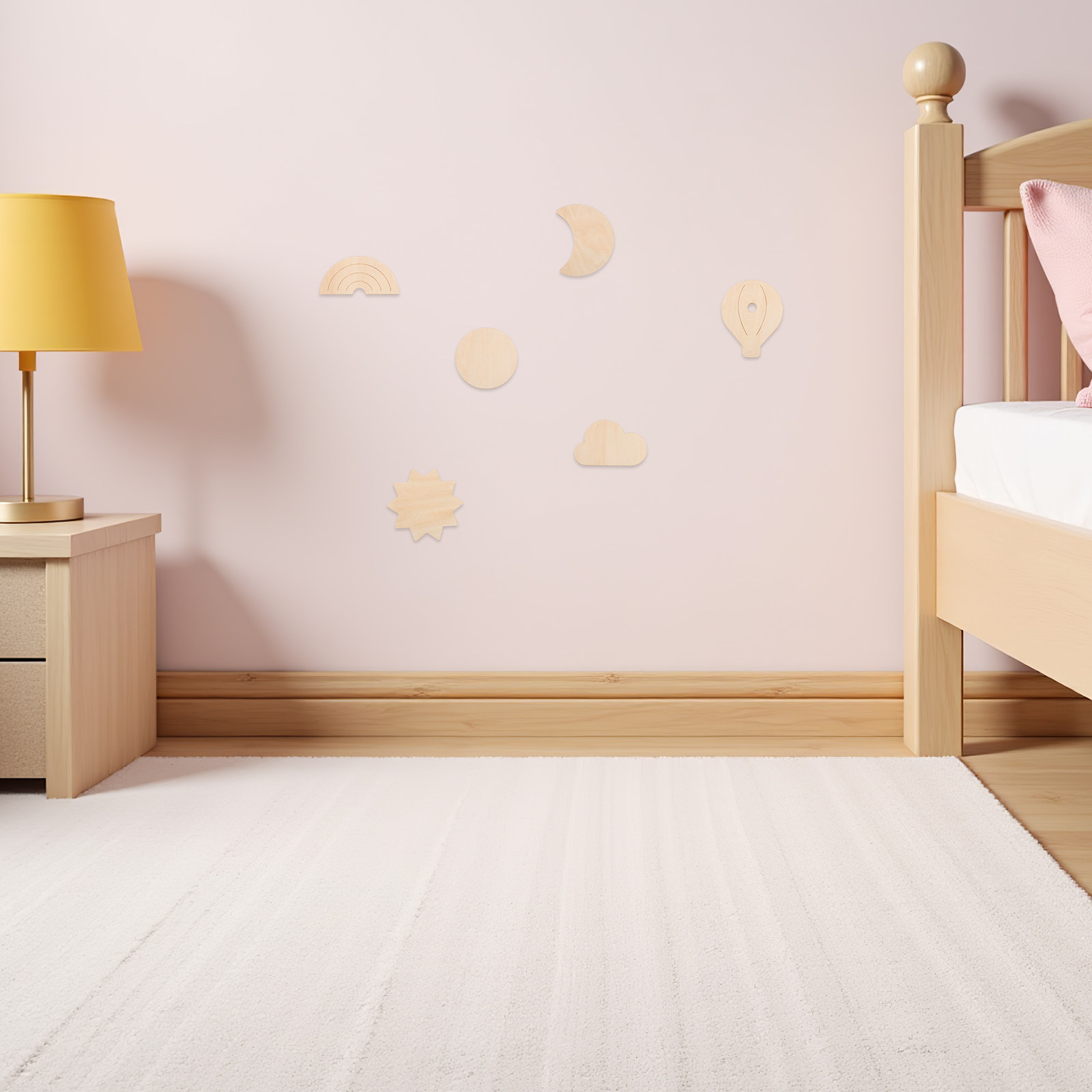 6 szt. drewnianych naklejek śc – Baby Nursery Hot Air Balloon Theme recenzja i cena