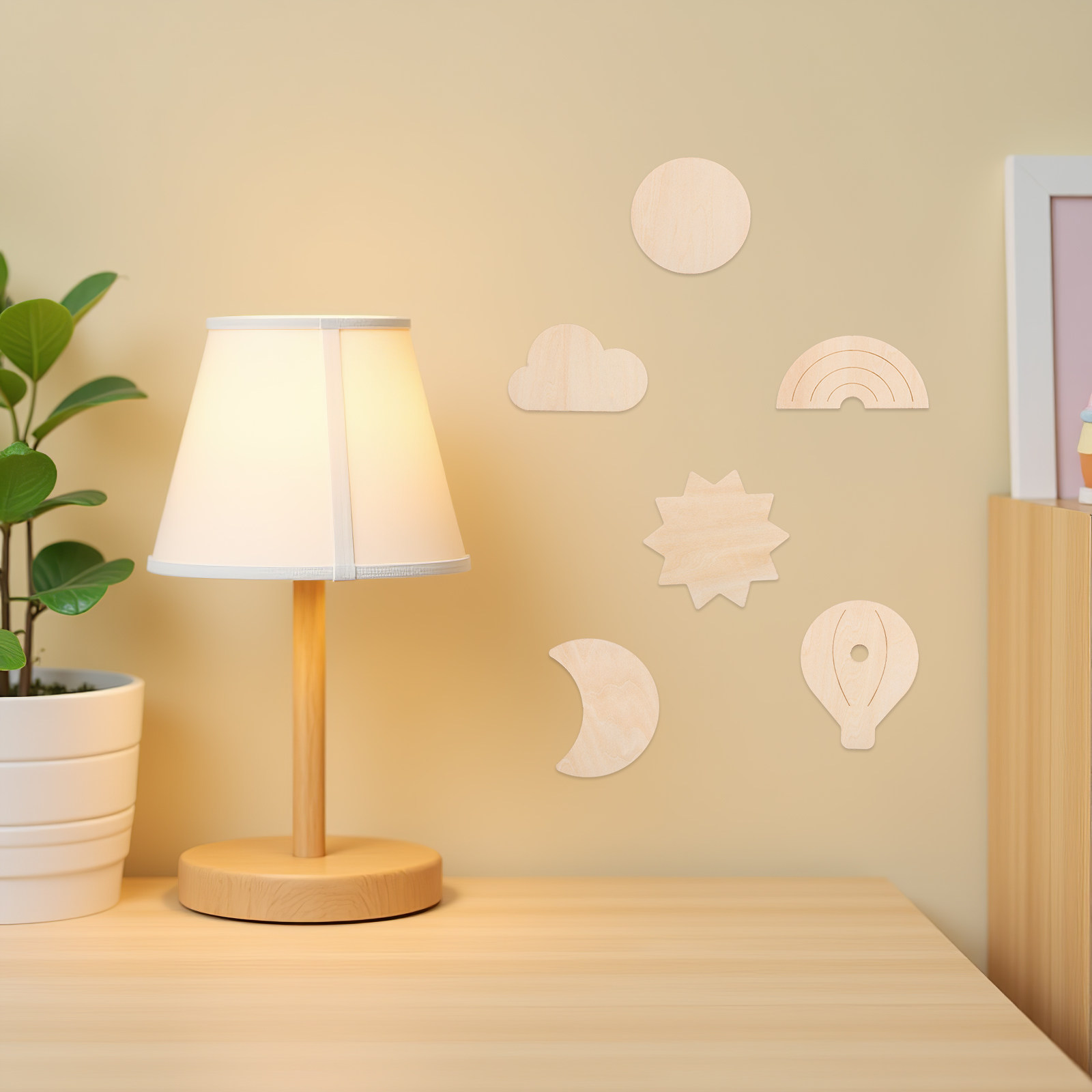 6 szt. drewnianych naklejek śc – Baby Nursery Hot Air Balloon Theme recenzja i cena