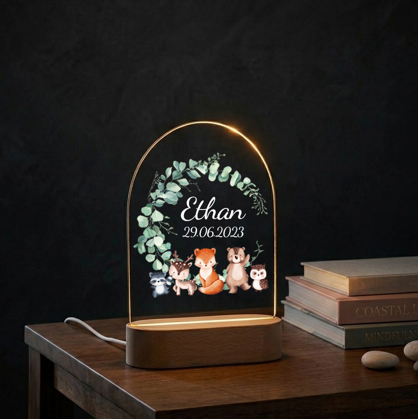 Personalizowana lampka nocna d – Baby Nursery Lamp recenzja i cena